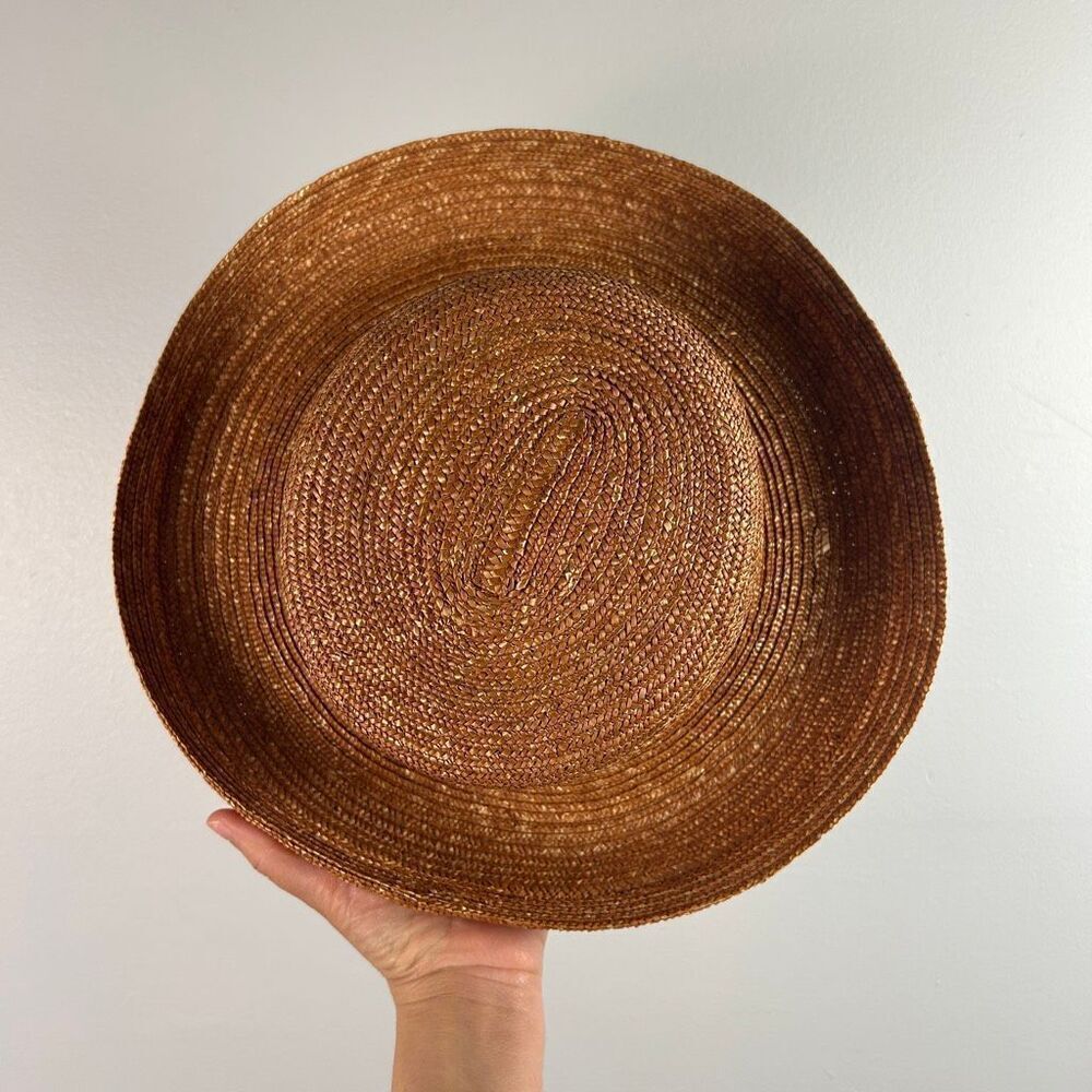 Eric Javits Vintage Wide Brim Straw Sun Hat - Picture 5 of 6